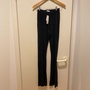 Topshop Cupro Flared Pants w/ Front Slits in Washed Back